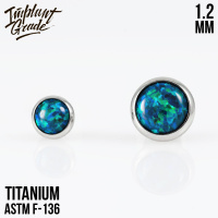 Накрутка с опалом 19 Implant Grade 1.2 мм титан