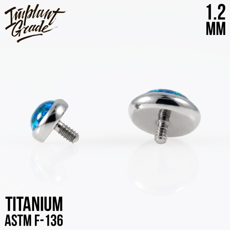Накрутка с опалом 19 Implant Grade 1.2 мм титан