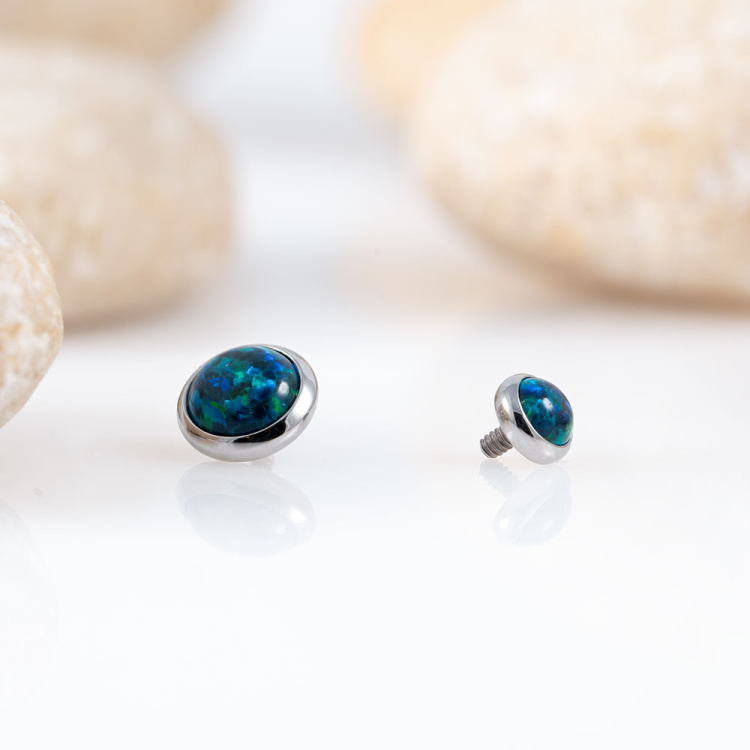 Накрутка с опалом 19 Implant Grade 1.2 мм титан