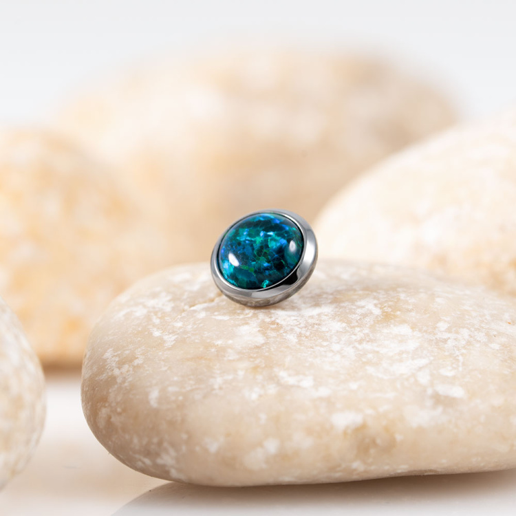 Накрутка с опалом 19 Implant Grade 1.2 мм титан