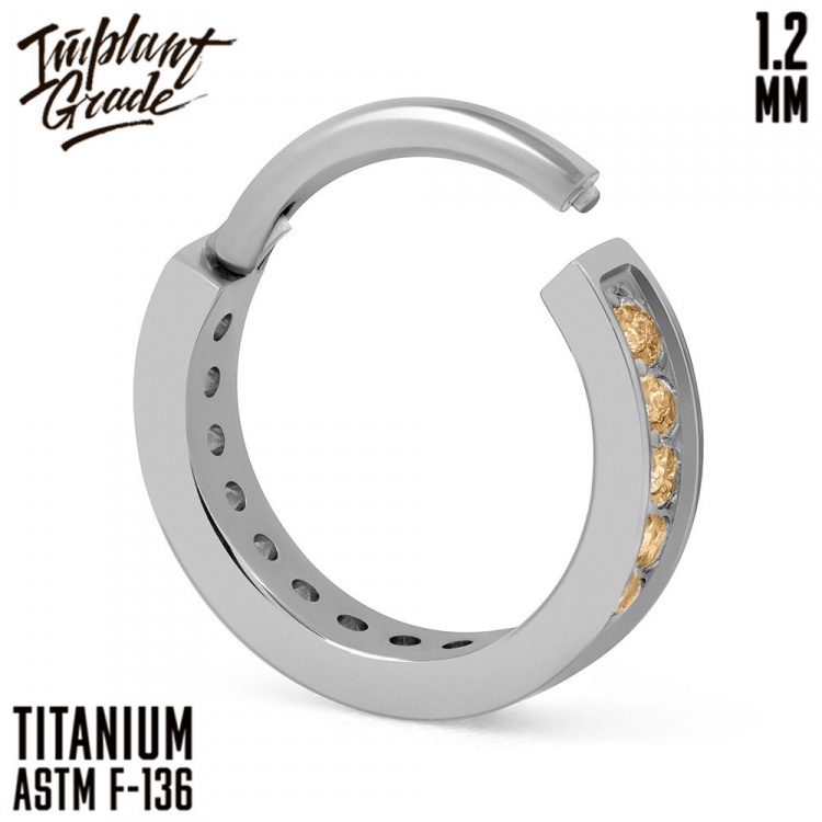 Кольцо-кликер Luxe Champagne Implant Grade 1.2 мм титан