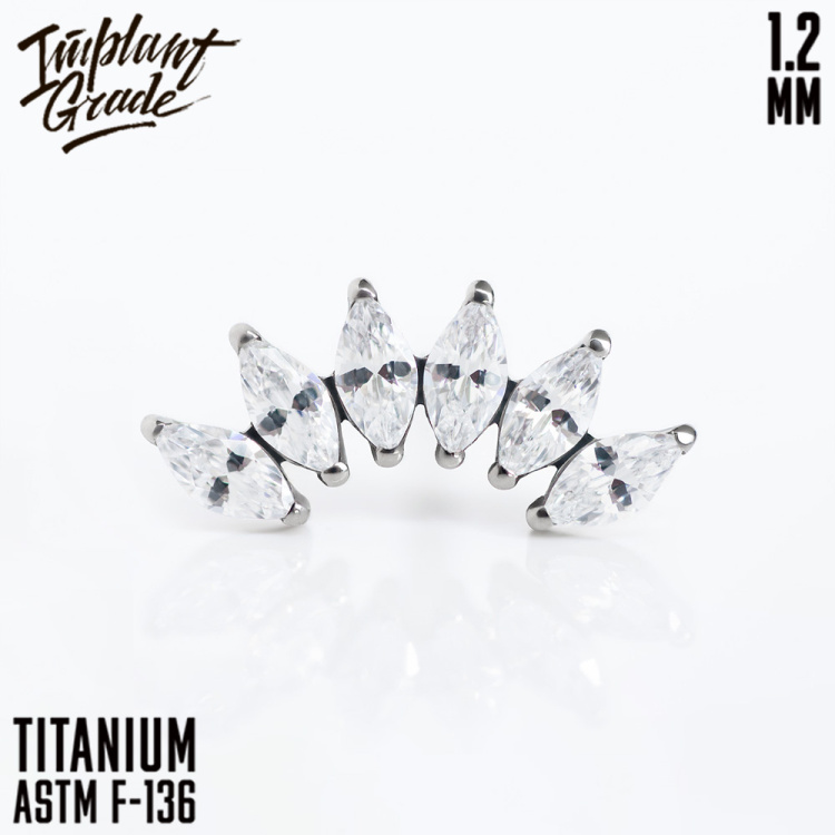 Накрутка 6 K Marquise mini Implant Grade 1.2 мм титан 