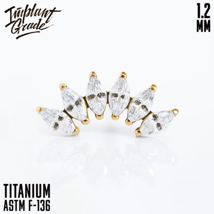 Накрутка 6 K Marquise mini Implant Grade 1.2 мм титан 