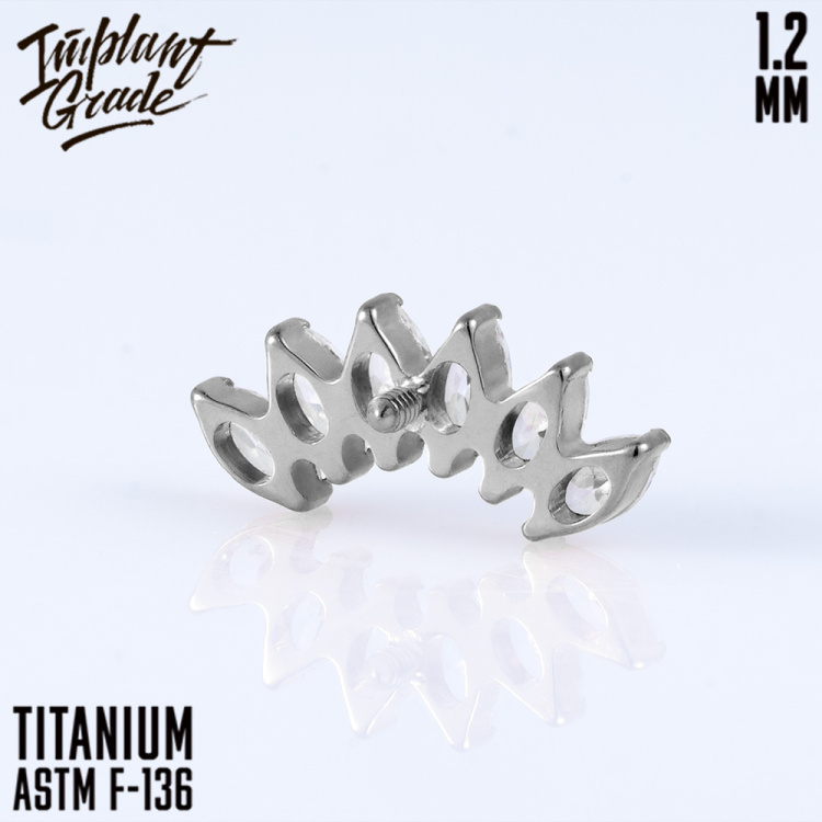 Накрутка 6 K Marquise mini Implant Grade 1.2 мм титан 