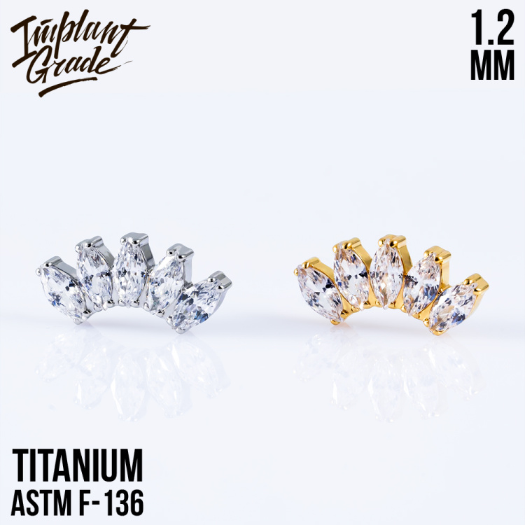 Накрутка 5K Marquise mini Implant Grade 1.2 мм титан