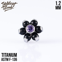 Накрутка цветок Black onyx Implant Grade 1.2 мм титан
