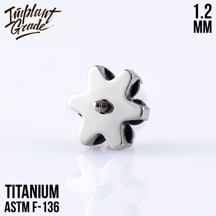 Накрутка цветок Black onyx Implant Grade 1.2 мм титан