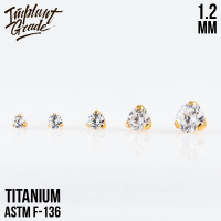 Накрутка Фианит Gold Implant Grade 1.2 мм титан
