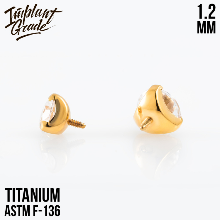Накрутка Фианит Gold Implant Grade 1.2 мм титан Накрутка Фианит Gold Implant Grade 1.2 мм титан