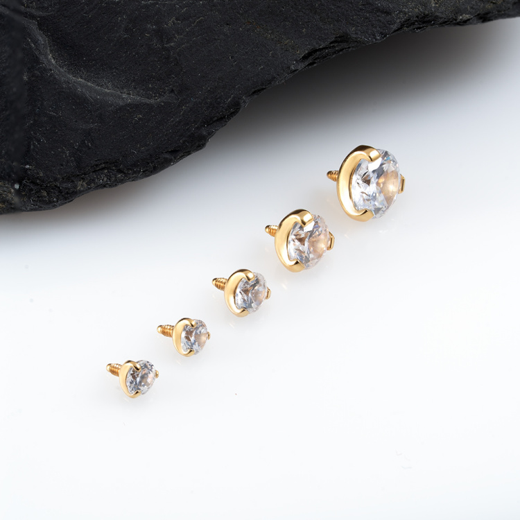 Накрутка Фианит Gold Implant Grade 1.2 мм титан Накрутка Фианит Gold Implant Grade 1.2 мм титан