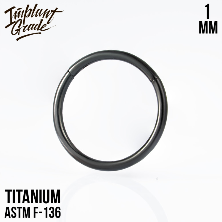 Кольцо-кликер Black Implant Grade 1 мм титан+PVD Кольцо-кликер Black Implant Grade 1 мм титан+PVD