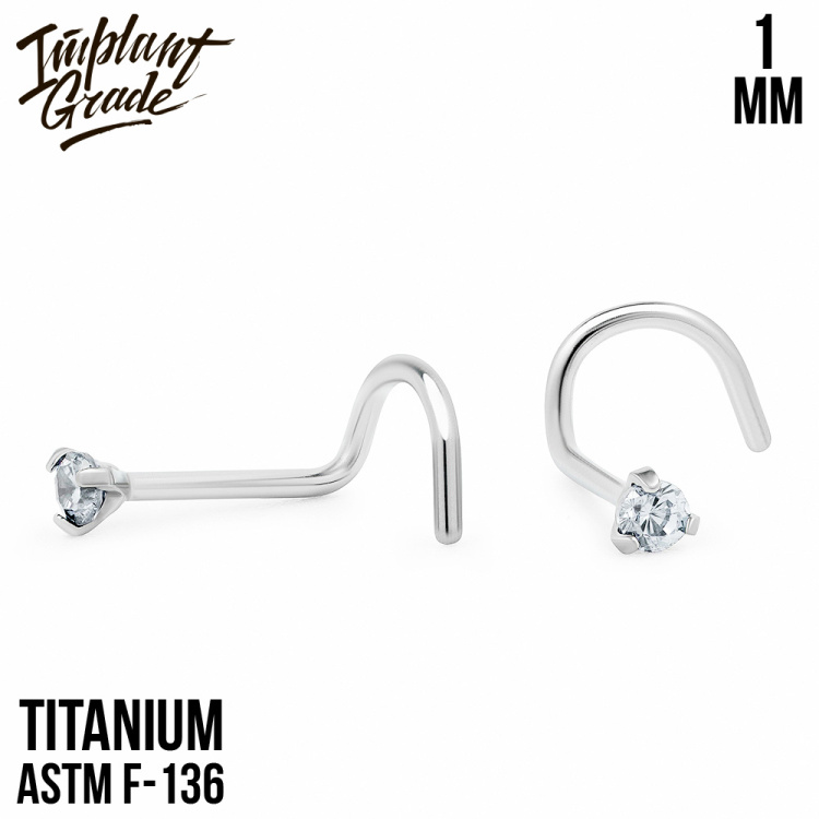 Нострил с кристаллом 3 лапки Implant Grade титан Нострил с кристаллом 3 лапки Implant Grade титан