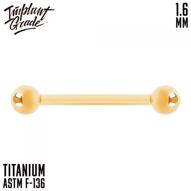 Штанга Gold Implant Grade 1.6 мм шар 4 мм титан