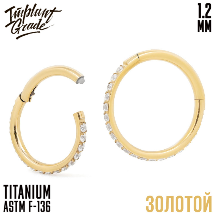 Кольцо-кликер Twilight CZ Implant Grade 1.2 мм титан