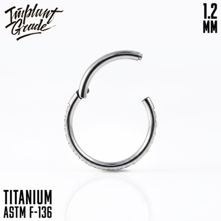 Кольцо-кликер Twilight CZ Implant Grade 1.2 мм титан