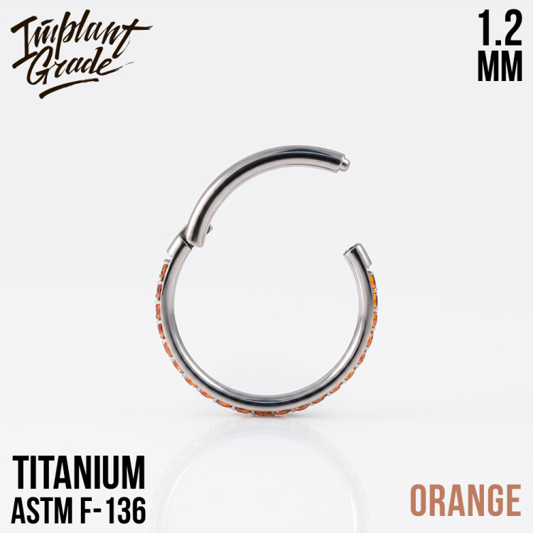 Кольцо-кликер Twilight CZ Implant Grade 1.2 мм титан