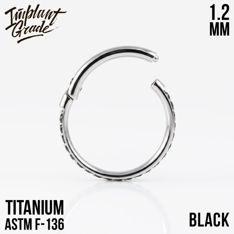 Кольцо-кликер Twilight CZ Implant Grade 1.2 мм титан