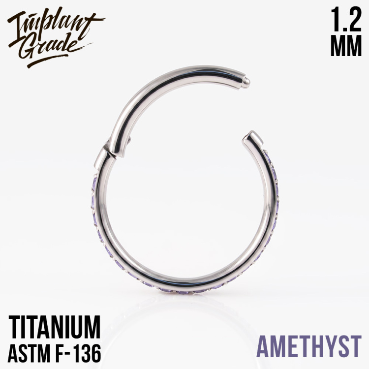 Кольцо-кликер Twilight CZ Implant Grade 1.2 мм титан