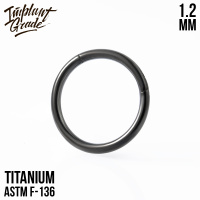 Кольцо-кликер Black Implant Grade 1.2 мм титан+PVD 