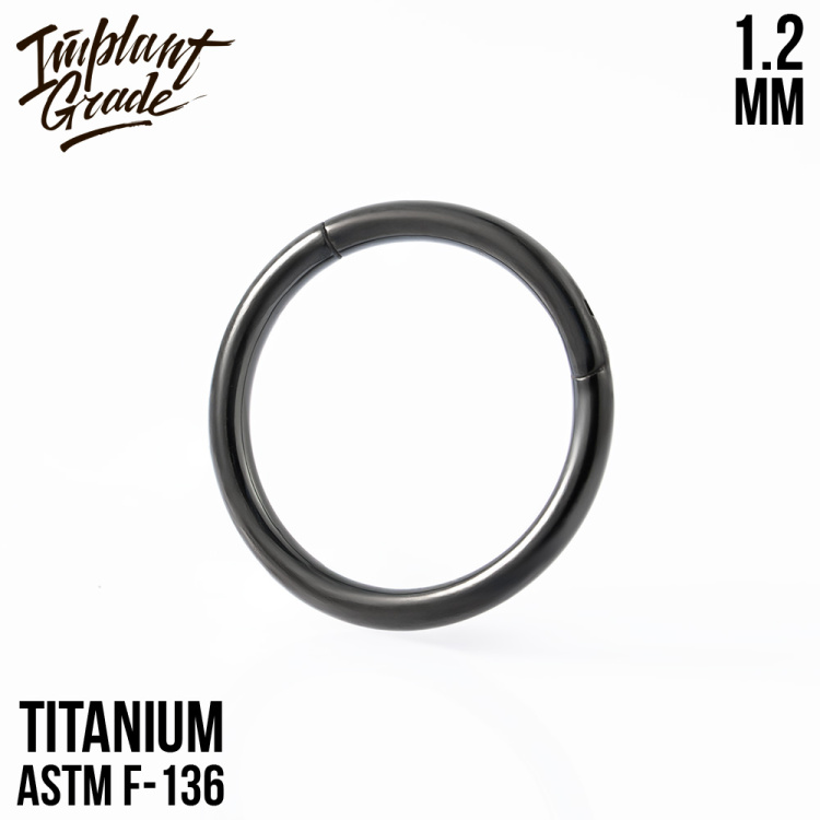 Кольцо-кликер Black Implant Grade 1.2 мм титан+PVD 