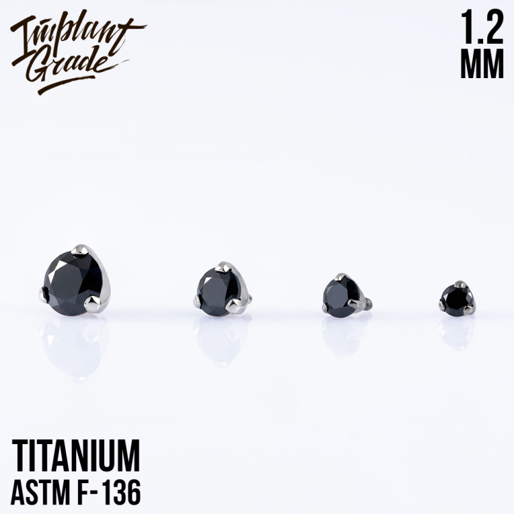 Накрутка Фианит Jet Implant Grade 1.2 мм титан