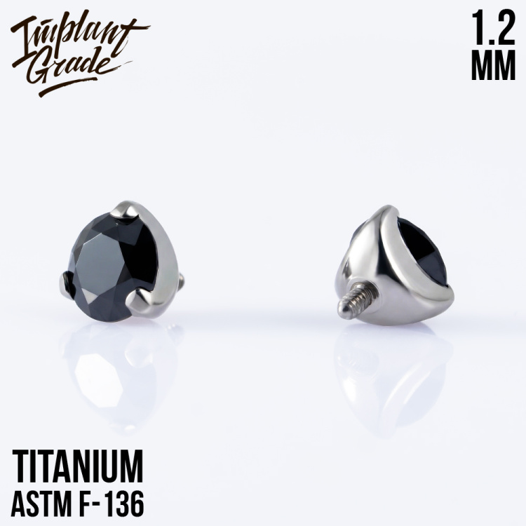 Накрутка Фианит Jet Implant Grade 1.2 мм титан