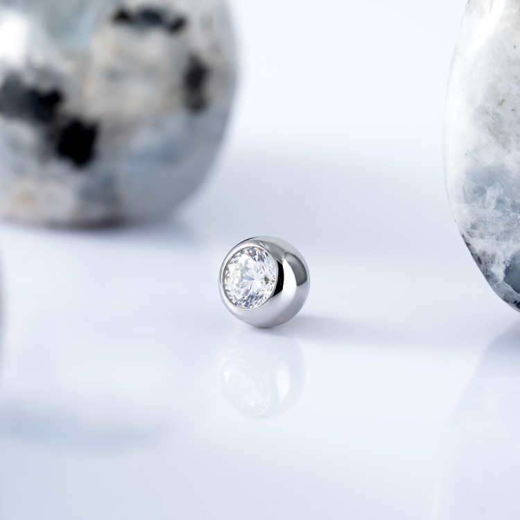 Накрутка Шар Фианит Implant Grade 1.2 мм титан