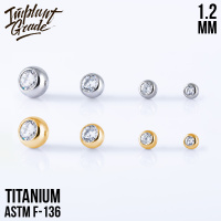 Накрутка Шар Фианит Implant Grade 1.2 мм титан