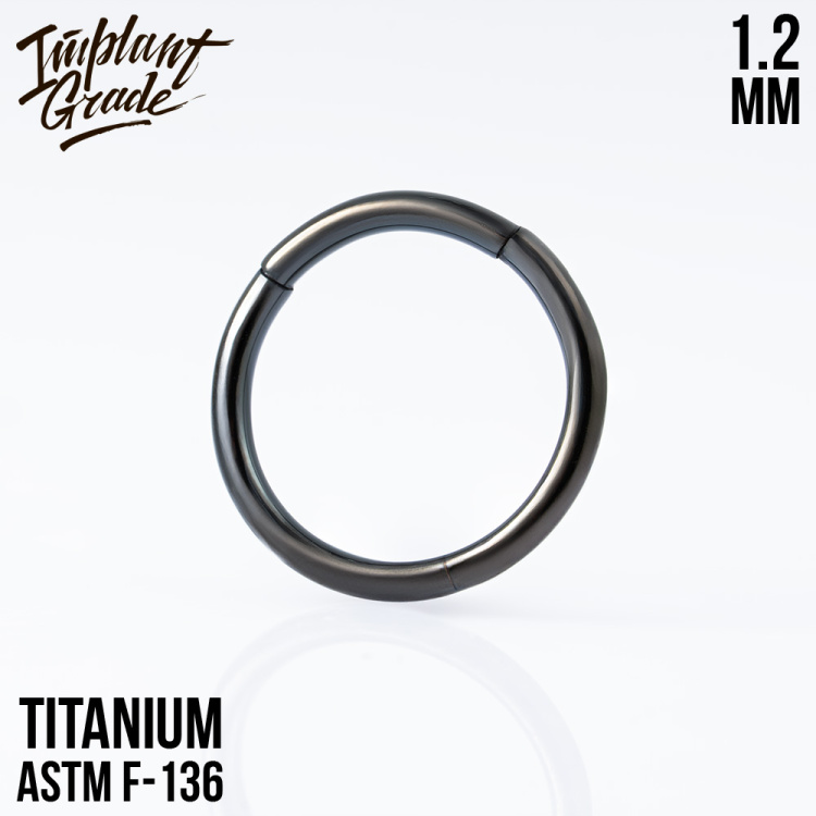 Кольцо сегмент Black Implant Grade 1.2 мм титан+PVD