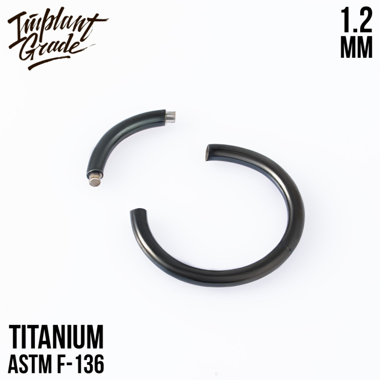 Кольцо сегмент Black Implant Grade 1.2 мм титан+PVD