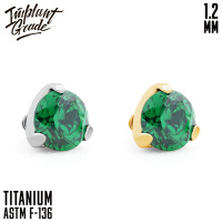 Накрутка Фианит Emerald Implant Grade 1.2 мм титан