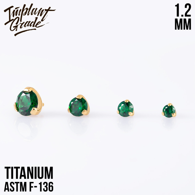 Накрутка Фианит Emerald Implant Grade 1.2 мм титан Накрутка Фианит Emerald Implant Grade 1.2 мм титан