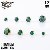 Накрутка Фианит Emerald Implant Grade 1.2 мм титан
