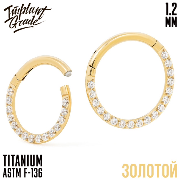 Кольцо-кликер Side CZ Implant Grade 1.2 мм титан
