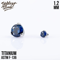 Накрутка Фианит Sapphire Implant Grade 1.2 мм титан