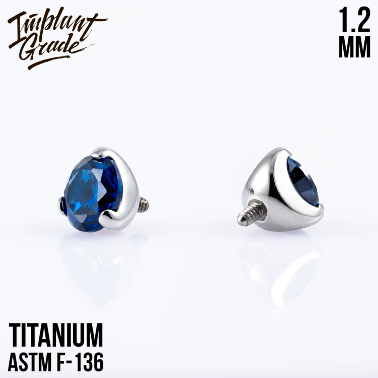 Накрутка Фианит Sapphire Implant Grade 1.2 мм титан