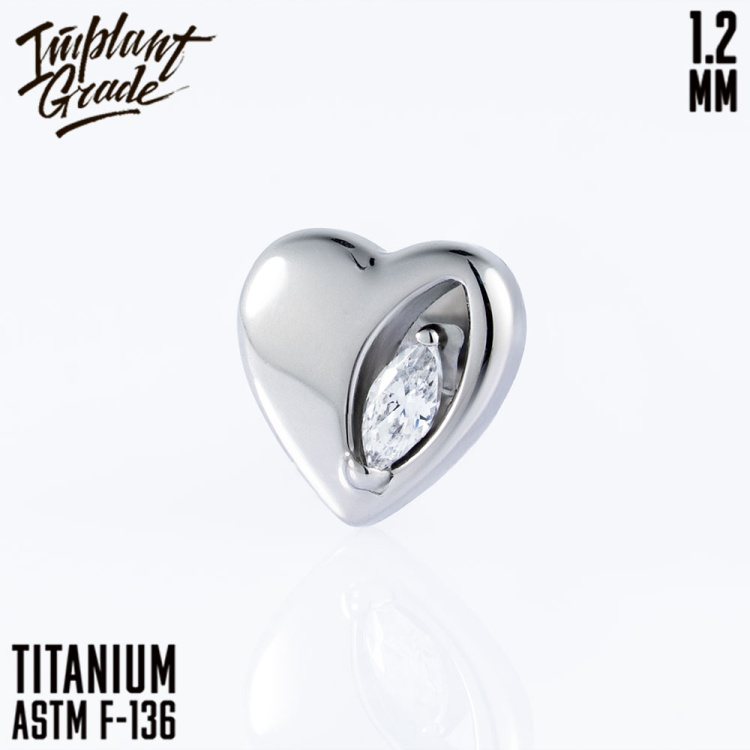 Накрутка Heart Marquise Implant Grade 1.2 мм титан