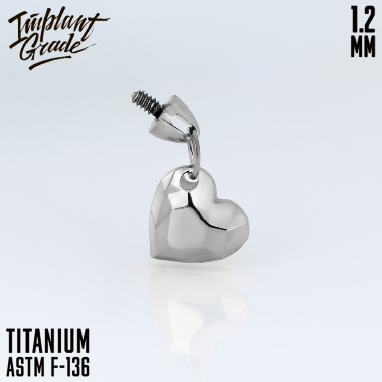 Накрутка Pendant heart Implant Grade 1.2 мм титан