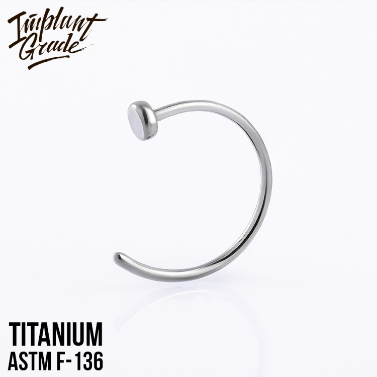 Кольцо в нос Т Implant Grade титан 
