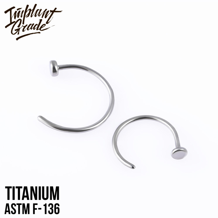 Кольцо в нос Т Implant Grade титан 