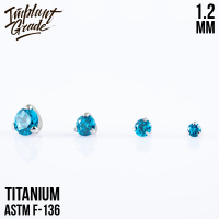 Накрутка Фианит Blue zircon Implant Grade 1.2 мм титан