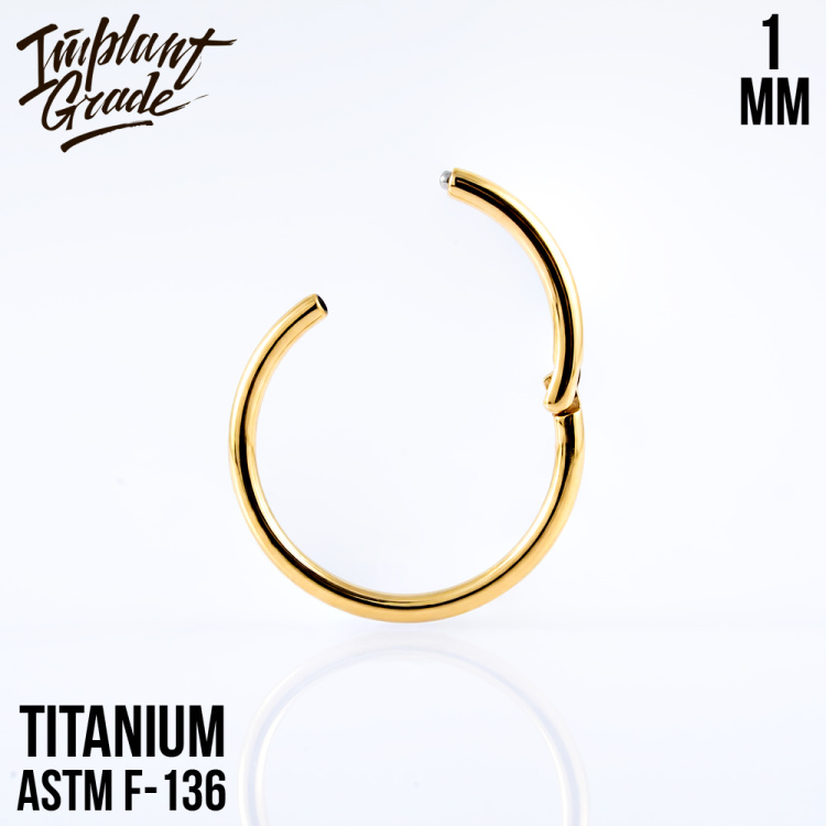 Кольцо-кликер Gold Implant Grade 1 мм титан+PVD