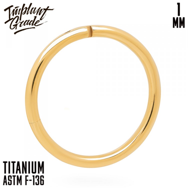 Кольцо-кликер Gold Implant Grade 1 мм титан+PVD