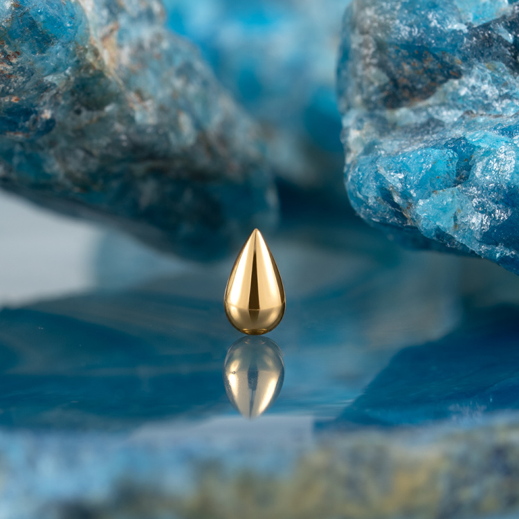 Топ Drop 3 D Gold Безрезьбовой Implant Grade титан+PVD Топ Drop 3 D Gold Безрезьбовой Implant Grade титан+PVD