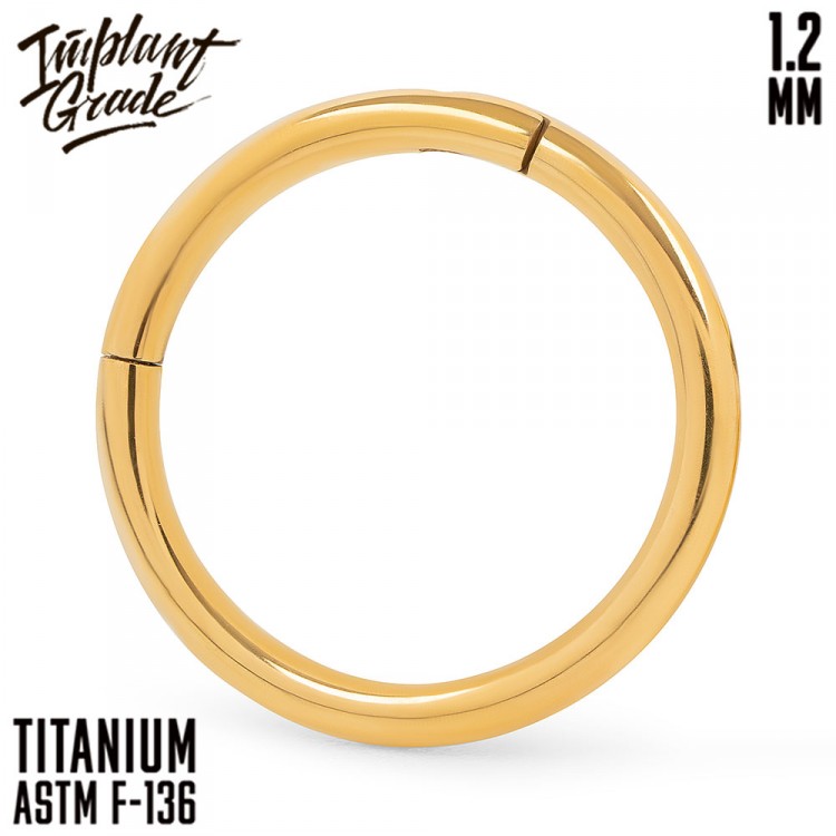 Кольцо-кликер Gold Implant Grade 1.2 мм титан+PVD