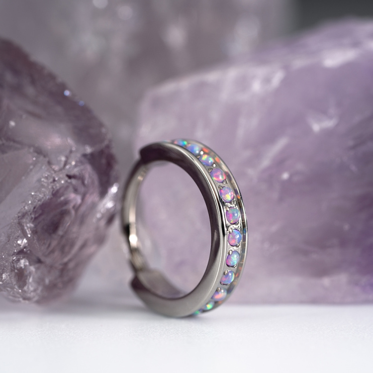 Кольцо-кликер Luxe Opal Implant Grade 1.2 мм титан