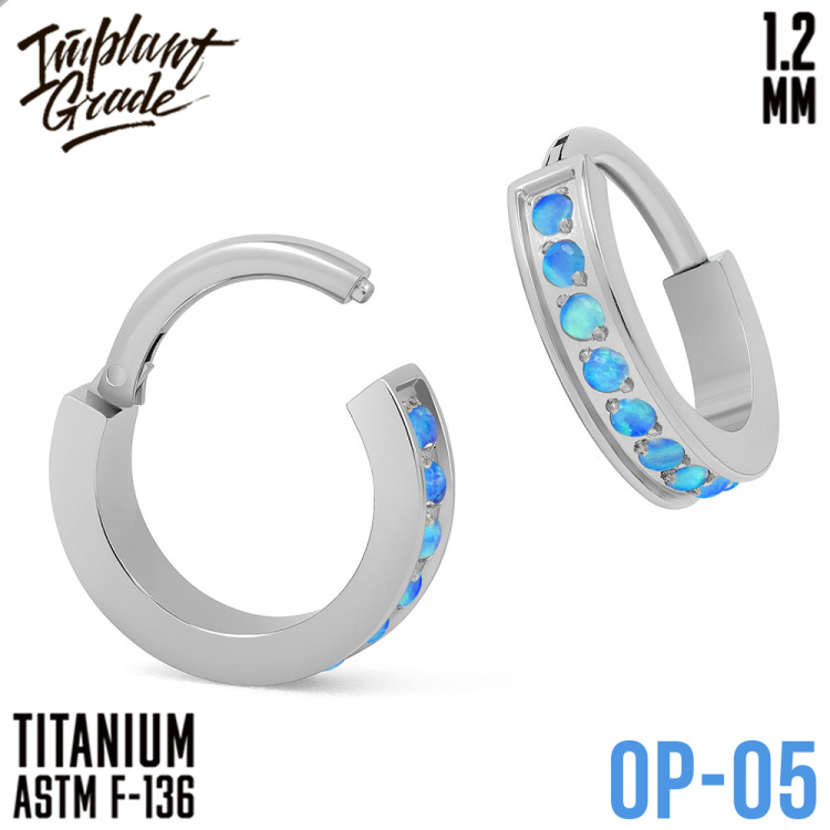 Кольцо-кликер Luxe Opal Implant Grade 1.2 мм титан