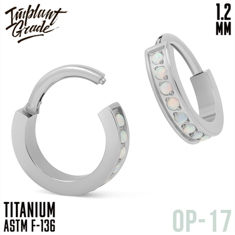 Кольцо-кликер Luxe Opal Implant Grade 1.2 мм титан