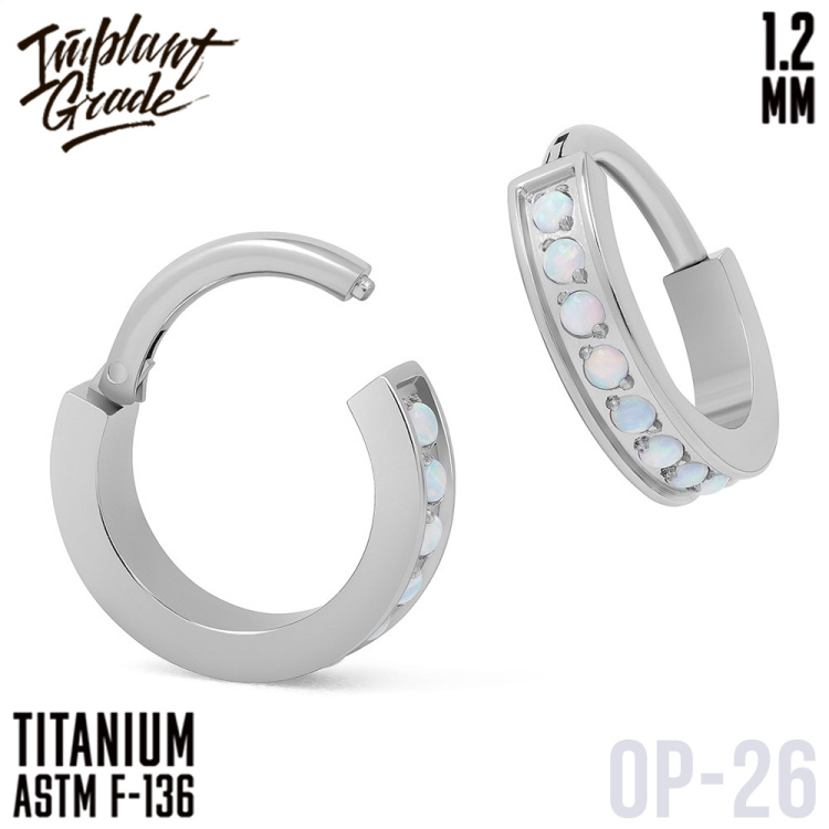Кольцо-кликер Luxe Opal Implant Grade 1.2 мм титан