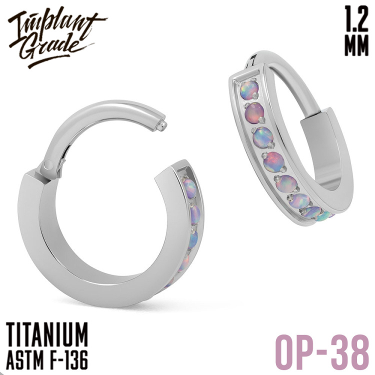 Кольцо-кликер Luxe Opal Implant Grade 1.2 мм титан